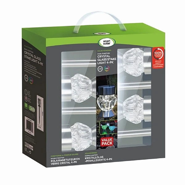 Smart Solar Crystal Glass Solar Stake Light - 4 Pack 9 Smart Solar Crystal Glass Solar Stake Light - 4 Pack - Image 7