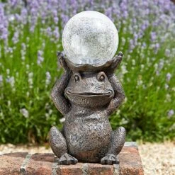 Smart Solar Gazing Frog Statue -Weber || Kettler || Traeger Sales Store 925289 3