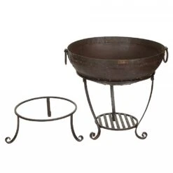 Recycled Kadai Firebowl With High & Low Stand -Weber || Kettler || Traeger Sales Store XM062 5